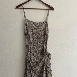 A&F Leopard Tie-Waist Mini Dress